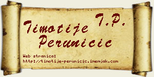 Timotije Peruničić vizit kartica